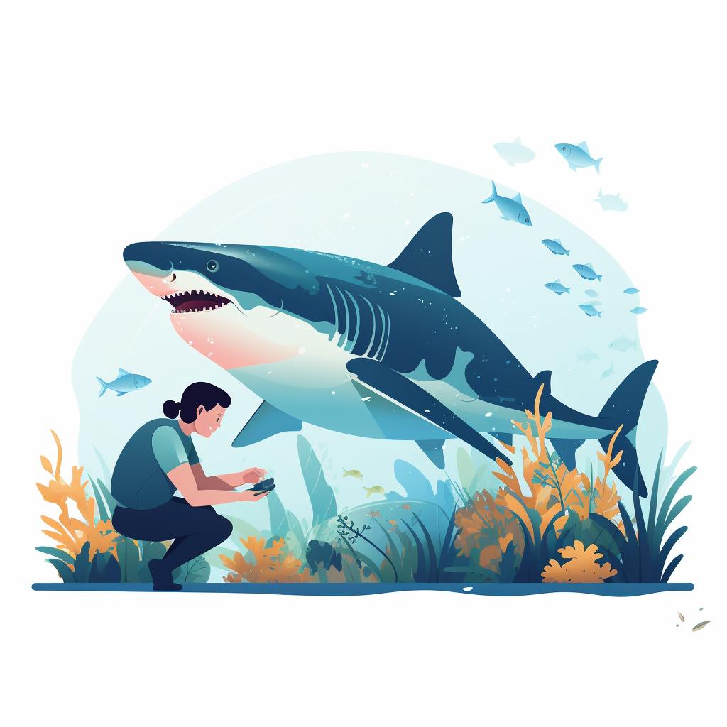 A person following instructions to participate in a Shark Week contest