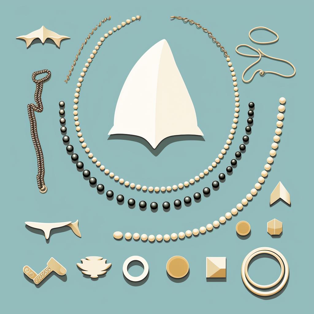 Materials needed for making shark tooth necklace